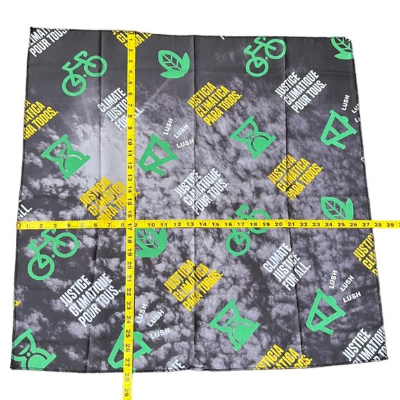 LUSH Limited Ed. "Climate Crisis" 100% Recycled Polyester Knot Wrap 27.5 x 27.5 - Picture 2 of 2